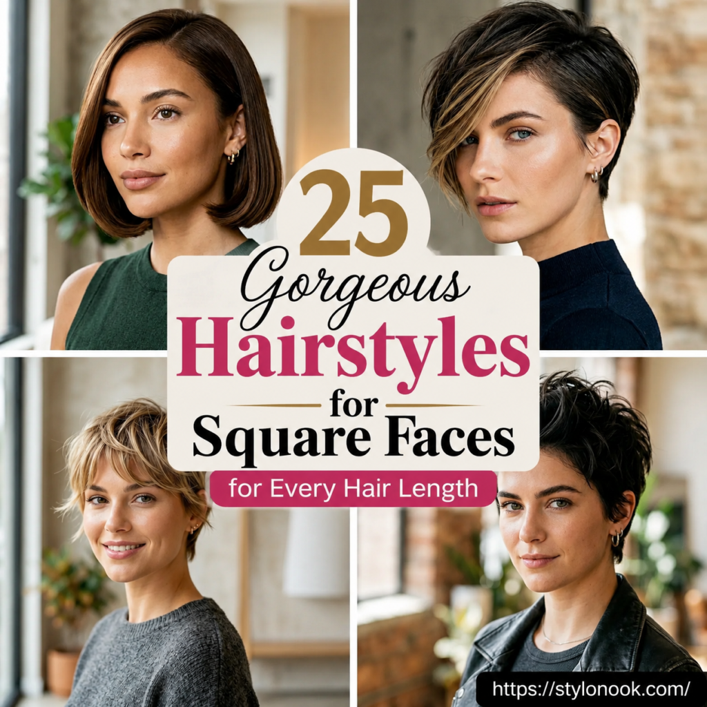 25 Gorgeous Hairstyles for Square Faces for Every Hair Length