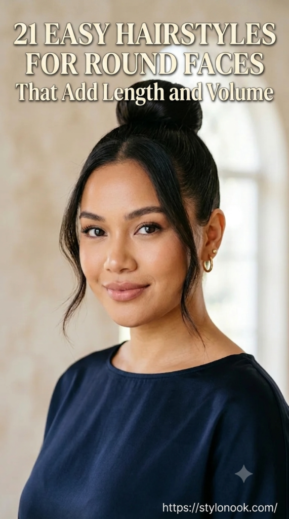 21 Easy Hairstyles for Round Faces That Add Length and Volume