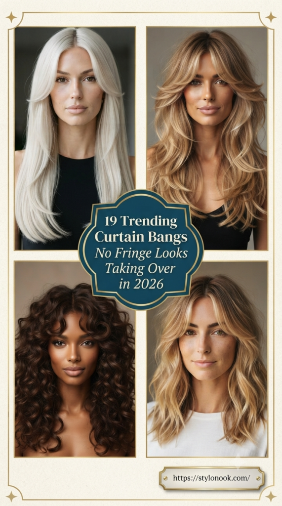 19 Trending Curtain Bangs No Fringe Looks Taking Over in 2026